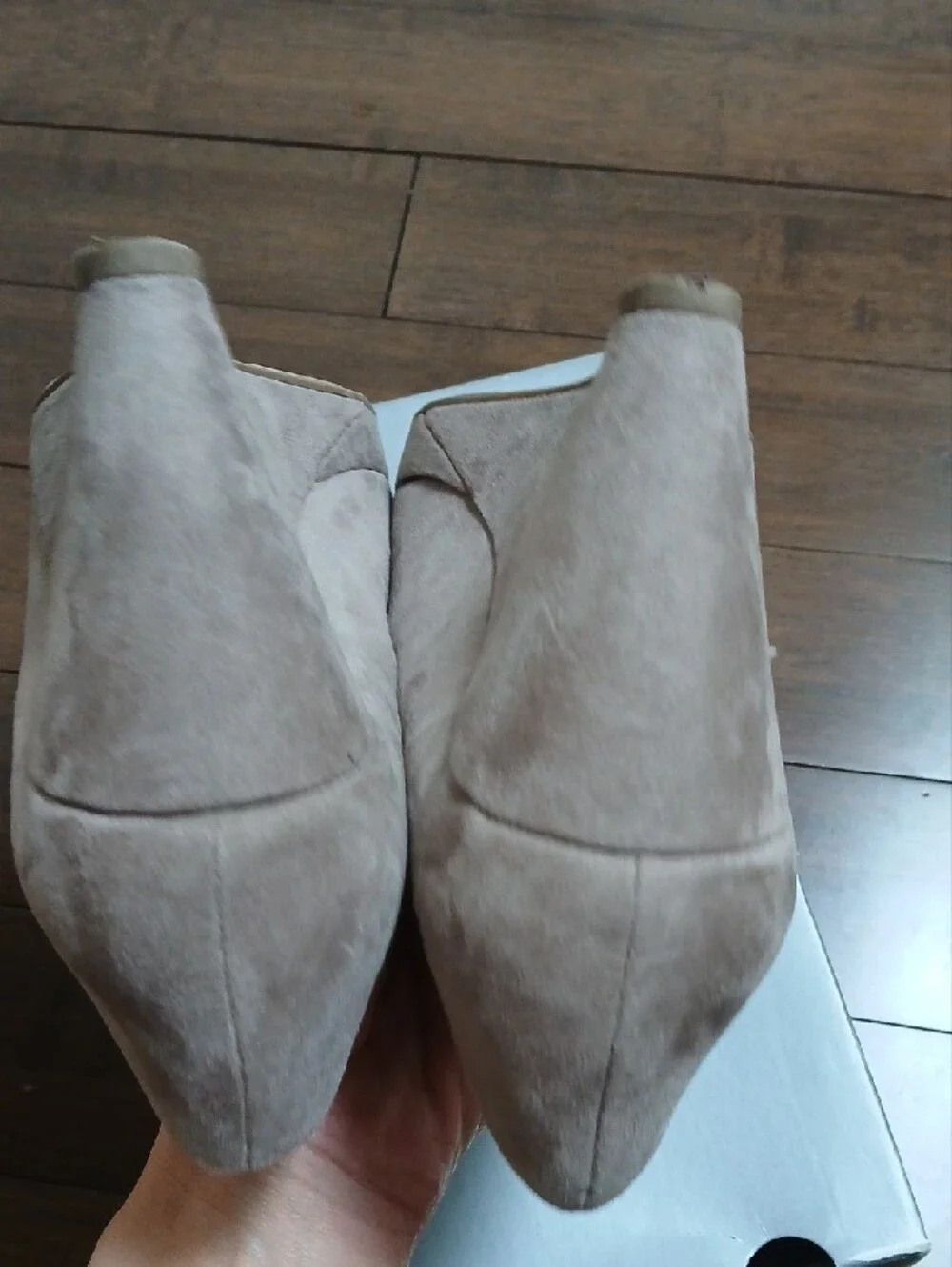 Apt. 9 Taupe Suede Wedge Pumps